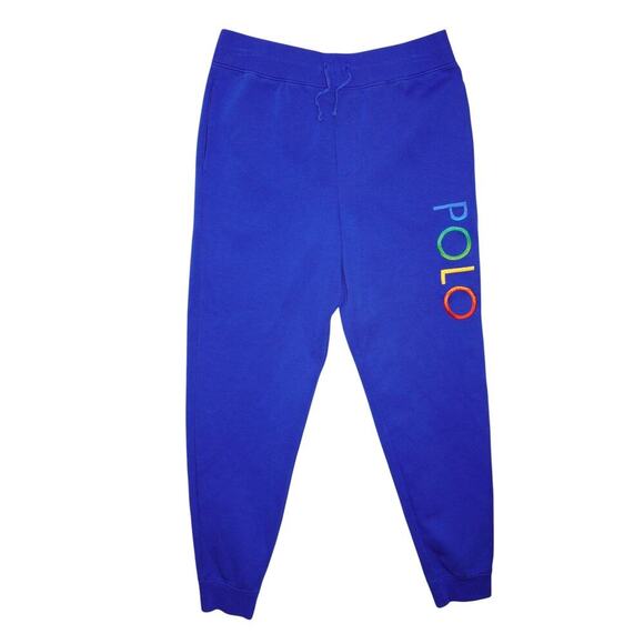 Polo Ralph Lauren Kids Jogger Sweatpants L 14-16 Blue Rainbow Logo - Picture 3 of 8